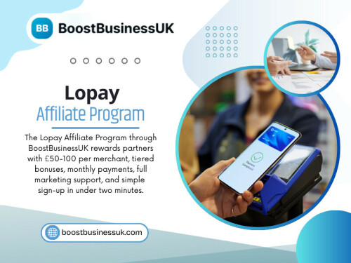 When you align your content with these concerns, your messaging becomes relatable. The Lopay affiliate program becomes easier to promote when you frame it as a solution rather than a product.


Official Website: https://boostbusinessuk.com/affiliate-program

Read Our Blog: 
More Links:
https://c8ke.me/boostbusinessuk
https://www.blurb.com/user/Paymentaffil
https://in.pinterest.com/boostbusinessuk/