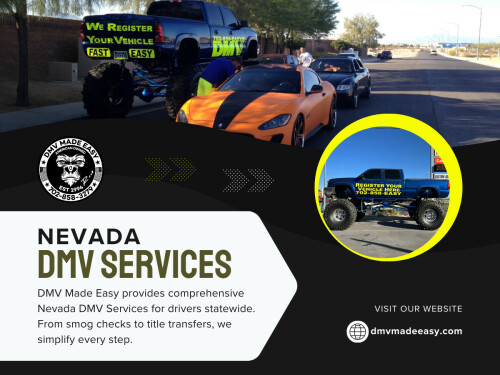 Despite the convenience of online options, certain Nevada DMV services still require an in-person visit. First-time driver’s licenses, driving tests, REAL ID issuance, and complex vehicle transactions typically require verification at a DMV office.

Click Here for More Information: https://dmvmadeeasy.com/dmv-services-las-vegas/
 
Address: 8615 W Flamingo Rd, Las Vegas, NV 89147
 
Phone Number: +17022413662

Google Map: https://goo.gl/maps/BJNY18FeVELkd5ye8

Read Our Blog:

https://dmvmadeeasyvegas.blogspot.com
https://dmvmadeeasy.wordpress.com
https://dmvmadeeasyvegas.wixsite.com/dmv-made-easy

More Links:

https://linktr.ee/dmvmadeeasy
https://beacons.ai/dmvmadeeasy
https://bio.link/dmvmadeeasy