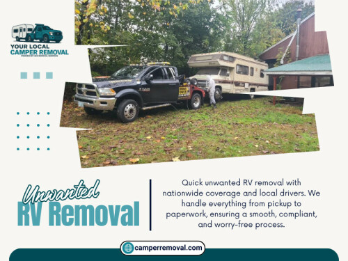 One of the biggest advantages of professional Unwanted RV Removal is the convenience it offers. Instead of navigating complex logistics on your own, a reliable company handles everything from inspection to final pickup.

Your Local Camper Removal

Phone: (844) 474-2429

Read Our Blogs:

https://camperremovalservices.wordpress.com/2026/04/03/motorhome-removal/

https://camperremovalservices.medium.com/travel-trailer-removal-881ae474f70c

https://penzu.com/public/f3edc060b6ac70d0

More Links:

https://linktr.ee/camperremovalservices

https://www.behance.net/camperremoval 

https://twitback.com/camperremoval
