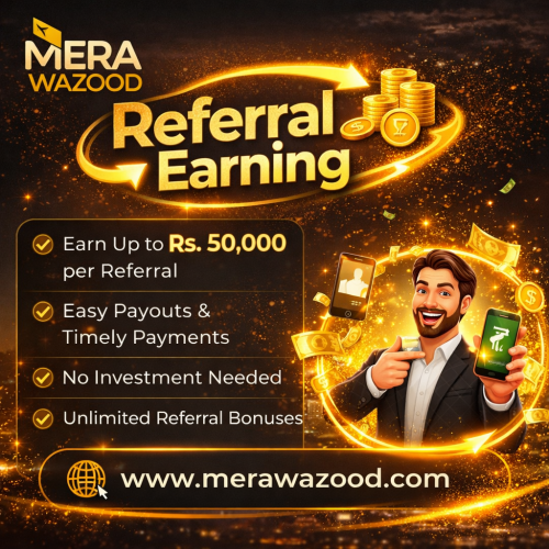 Looking for an easy way to earn online? Start referral earning and turn your network into income. Many people struggle with limited earning options, but this simple method helps you earn without stress.

Visit here - https://www.merawazood.com/