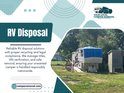 Attempting RV Disposal without professional help can be time-consuming and difficult. Motorhomes often require specialized equipment for towing and removal, along with proper handling of waste materials.

Your Local Camper Removal

Phone: (844) 474-2429

Read Our Blogs:

https://camperremovalservices.medium.com/travel-trailer-removal-881ae474f70c

https://penzu.com/public/f3edc060b6ac70d0

https://camperremoval.wixsite.com/rvremoval/post/rv-removal-california

More Links:

https://beacons.ai/camperremovals

https://vimeo.com/camperremoval 

https://issuu.com/camperremoval
