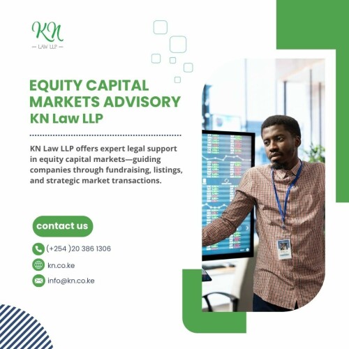 KN Law LLP provides specialized legal counsel in equity capital markets, helping clients structure, negotiate, and execute complex fundraising and listing transactions. Our team ensures regulatory compliance, seamless documentation, and effective investor communication. Whether launching an IPO or managing private placements, we deliver practical advice that supports confident and compliant market participation. Visit us: https://kn.co.ke/practice-areas/corporate-commercial/