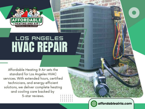 Regular maintenance, including cleaning coils, changing filters, and inspecting ductwork, extends the life of your system. Many affordable HVAC services in Los Angeles offer maintenance plans to keep your HVAC system running at peak efficiency.

Address: 9601 Cozycroft Ave Unit 1, Chatsworth, CA 91311, United States

Phone: +18187221332

Find us On Google Map: https://maps.app.goo.gl/v1v6uDrUmHYUBKgNA

Read our Blogs

https://affordableairla.wordpress.com/
https://affordableairla.tumblr.com
https://affordableairla.weebly.com/

More Links:
https://campsite.bio/affordableairla
https://igli.me/affordableairla
https://litelink.at/affordableairla