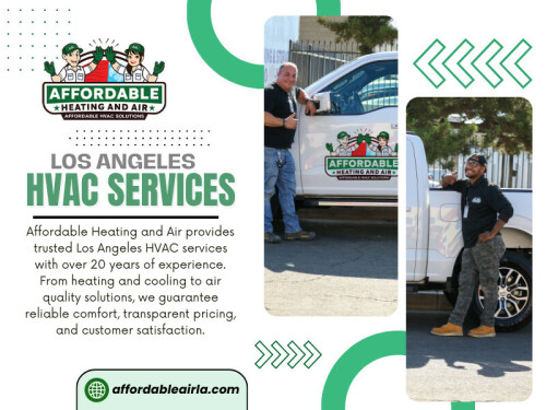 Proper installation is crucial for energy efficiency. Hire certified HVAC services in Los Angeles to install your new system, ensuring correct sizing, refrigerant charge, and airflow balance. Improper installation can reduce efficiency and void warranties.

Address: 9601 Cozycroft Ave Unit 1, Chatsworth, CA 91311, United States

Phone: +18187221332

Find us On Google Map: https://maps.app.goo.gl/v1v6uDrUmHYUBKgNA

Read our Blogs

https://affordableairla.wordpress.com/
https://affordableairla.tumblr.com
https://affordableairla.weebly.com/

More Links:
https://linktr.ee/affordableairla
https://bio.link/affordableairla
https://campsite.bio/affordableairla