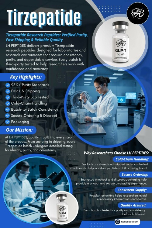 The growing scientific interest in compounds such as Tirzepatide, Retatrutide, BPC-157, MOTS-c, and GHK-CU reflects how rapidly peptide science continues evolving across modern laboratory research and molecular studies.

As researchers continue exploring increasingly advanced peptide classifications and molecular structures, educational discussions surrounding peptide systems, laboratory methodologies, and structural analysis continue expanding as well.

Contact : LH Peptides

Phone: 567-202-3240

Location: Perrysburg, Ohio

Read Our Blogs:

https://6a142227c8674.site123.me/

https://lhpeptides.brushd.com/entry/27192/ghk-cu-lyophilized-powder-100mg

https://lhpeptides.wixsite.com/lhpeptides/post/tirzepatide-research-peptide-online

More Links:

https://litelink.at/lhpeptides

https://www.apsense.com/user/lhpeptides

https://triberr.com/lhpeptides