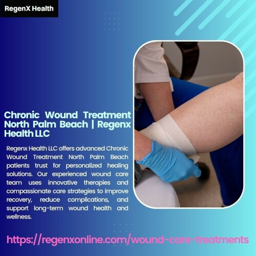 Regenx Health LLC offers advanced Chronic Wound Treatment North Palm Beach patients trust for personalized healing solutions. Our experienced wound care team uses innovative therapies and compassionate care strategies to improve recovery, reduce complications, and support long-term wound health and wellness.

https://regenxonline.com/wound-care-treatments