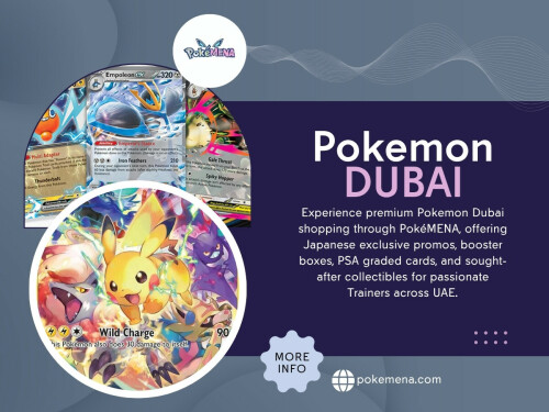Many collectors enjoy opening booster packs because of the excitement and unpredictability of rare pulls. That emotional excitement is one reason Pokémon cards remain so engaging even after decades of popularity. The continued growth of pokemon dubai communities reflects how global the hobby has become.

Contact Us -
Address - Building A1, Dubai Digital Park, Dubai Silicon Oasis, Dubai, United Arab Emirates
Phone No - +971 547 209 777

Read Our Blogs -
https://pokemonuae.wixsite.com/pokmena
https://pokemena.brushd.com/
https://pokemena.weebly.com/

More Links -
https://linkfly.to/pokemena
https://www.anibookmark.com/user/pokemena.html
https://www.viki.com/users/pokemena/overview