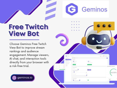 Twitch’s recommendation system is built to promote authentic engagement. When a channel relies on free twitch view bot methods, the platform may interpret the activity as suspicious or low quality.

Read Our Blogs:
https://geminosio.jimdofree.com/2026/06/27/twitch/
https://geminosio.mystrikingly.com/blog/free-twitch-view-bot
https://geminosio.wixsite.com/geminos/post/twitch-views

More Links:
https://magic.ly/geminosio
https://www.ted.com/profiles/51458974/about
https://www.flickr.com/people/geminosio/