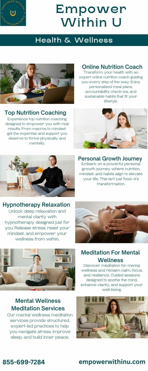 Embark on a powerful personal growth journey where nutrition, mindset, and habits align to elevate your life. This isn’t just food—it’s transformation. Connect with us now at 855-699-7284.
Visit: https://empowerwithinu.com/relaxing/