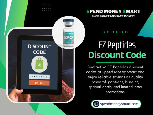 An EZ Peptides discount code found on a random results page may have expired weeks ago. It may have been valid for a one-time promotional event that ended months before you arrived. Entering it at checkout and watching it fail is not just frustrating. It creates doubt about whether real savings exist at all, which is exactly the wrong conclusion to reach.

For More Information: https://spendmoneysmart.com/store/ez-peptides/

Read Our Blogs:
https://spendmoneysmart.wixsite.com/spendmoneysmart
https://spendmoneysmartcoupons.tumblr.com
https://medium.com/@spend_moneysmart/

Related Links:
https://linktr.ee/spendmoneysmart
https://www.goodreads.com/spendmoneysmart
https://www.viki.com/users/spendmoneysmart/collections