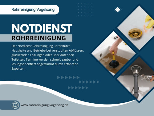 Regelmäßige Aufmerksamkeit kann verhindern, dass aus kleinen Ablagerungen größere Probleme entstehen, die später einen notdienst rohrreinigung erforderlich machen.

Rohrreinigung Vogelsang
Telefon: 015792810410

Lesen Sie unsere Blogs:

https://rohrreinigungvogelsang.weebly.com
https://rohrreinigungbochum.wixsite.com/rohrverstopft
https://6a21356501b07.site123.me

Weitere Links:

https://www.apsense.com/user/rohrreinigungvogelsang
https://www.anibookmark.com/user/rohrreinigungbochum.html
https://www.goodreads.com/rohrreinigungvogelsang