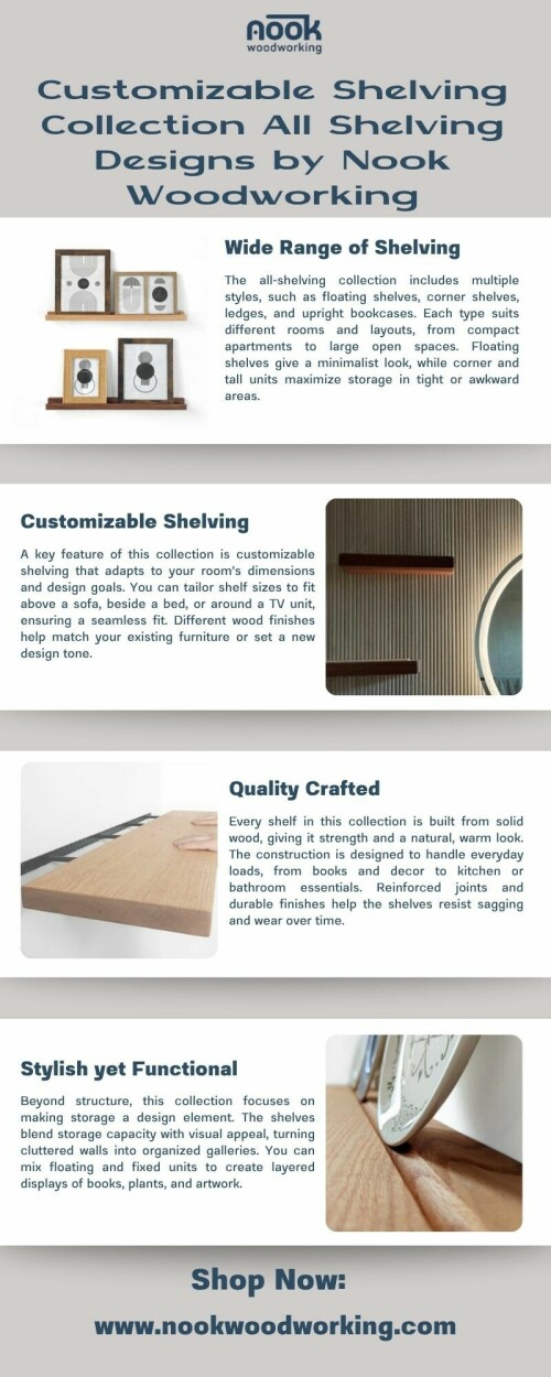 Customizable Shelving Collection All Shelving Designs by Nook Woodworking