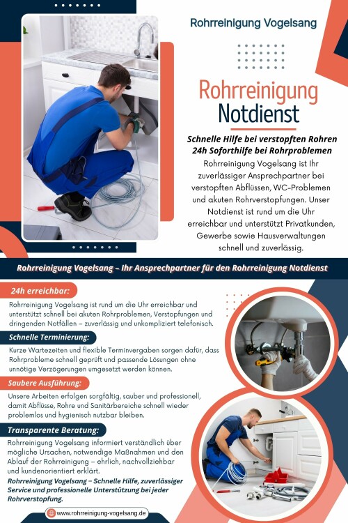 Eine regelmäßige kanalreinigung hilft dabei, Ablagerungen zu entfernen, die Leistungsfähigkeit des Systems zu erhalten und kostspielige Schäden zu vermeiden. Sie reduziert gleichzeitig das Risiko, plötzlich auf einen rohrreinigung notdienst, eine notdienst rohrreinigung oder einen kanalreinigung notdienst angewiesen zu sein.

Rohrreinigung Vogelsang
Telefon: 015792810410

Lesen Sie unsere Blogs:

https://rohrreinigungbochum.wixsite.com/rohrverstopft
https://6a21356501b07.site123.me
https://rohrreinigungvogelsang.mystrikingly.com/

Weitere Links:

https://www.viki.com/users/rohrreinigungvogelsang/collections
https://rohrreinigungvogelsang.mystrikingly.com/
https://uconnect.ae/rohrreinigungvogelsang