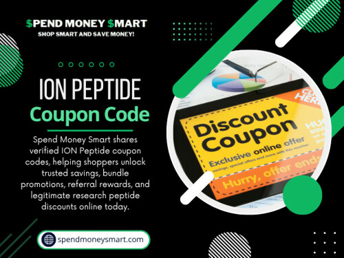 A valid ION Peptide coupon code first order may work differently from a free shipping promotion, so understanding both beforehand gives buyers more control over how much they spend. Likewise, checking an ION Peptide coupon code offer before checkout can help determine whether increasing the cart value slightly is more cost-effective than paying delivery charges separately.

For More Information: https://spendmoneysmart.com/store/ion-peptide/

Read Our Blogs:
https://spendmoneysmartcoupons.tumblr.com
https://medium.com/@spend_moneysmart/
https://spendmoneysmart.wixsite.com/spendmoneysmart

Related Links:
https://allmyfaves.com/spendmoneysmart
https://dzone.com/users/5495468/spend-moneysmart.html
https://mastodon.social/@spendmoneysmart