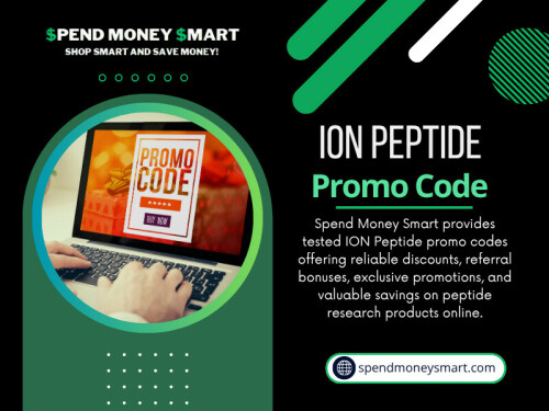 Before placing an order, they quickly review current promotions, confirm a working ION Peptide promo code, and apply the offer confidently at checkout. That small step often leads to meaningful long-term savings, especially for repeat buyers. In 2026, verified coupon platforms like Spend Money Smart remain the easiest way to avoid expired codes and reduce unnecessary spending on research purchases.

For More Information: https://spendmoneysmart.com/store/ion-peptide/

Read Our Blogs:
https://spendmoneysmart.wixsite.com/spendmoneysmart/
https://penzu.com/p/400dc87867cbcfb7
https://all4webs.com/spendmoneysmart/

Related Links:
https://heylink.me/spendmoneysmart
https://gravatar.com/limitlessbiotechcodes
https://myanimelist.net/profile/spend_moneysmart