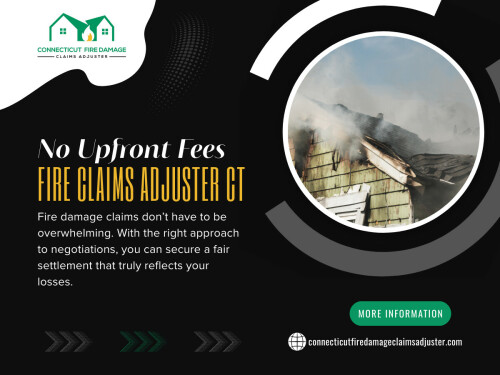 Even better, with the assistance of a no upfront fees fire claims adjuster CT, you get professional representation without cost risk—guaranteeing you really maximize your fire damage payout Stamford.

Connecticut Fire Damage Claims Adjuster

Address: 28 Sunset Dr, Old Lyme, CT 06371

Read Our Blogs:
https://is.gd/G31UTH
https://tinyurl.com/273z4cah
https://v.gd/z7OgVp

More Links:
https://is.gd/puIDgl
https://tinyurl.com/2cmtzgdp
https://v.gd/uDtwFe