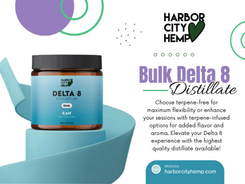 Bulk Delta 8 Distillate is a refined hemp-derived extract favored by manufacturers for producing gummies, vapes, tinctures, and other cannabinoid products, offering consistent potency, scalable production, and cost savings when sourced from reputable suppliers that provide third-party lab testing and comply with applicable hemp regulations.

Click here for more information: https://harborcityhemp.com/product/delta-8-distillate/

Harbor City Hemp

Address: 186 Specialty Pt, Sanford, FL 32771, USA
Phone: +1-619-639-4386

Read Our Blogs:
https://is.gd/R5WZNH
https://tinyurl.com/29fgcezf
https://v.gd/xi3Yqf

More Links:
https://is.gd/OUnA1s
https://v.gd/PA6bLt
https://tinyurl.com/22ulqm2s