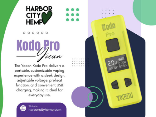 Finding a compact vape battery that delivers reliable performance without sacrificing convenience can be challenging. The Kodo Pro yocan has become a popular option for users who value portability, adjustable settings, and simple operation in a pocket-friendly design.

Click here for more information: https://harborcityhemp.com/product/yocan-kodo-pro/

Harbor City Hemp

Address: 186 Specialty Pt, Sanford, FL 32771, USA
Phone: +1-619-639-4386

Read Our Blogs:
https://tinyurl.com/29fgcezf
https://v.gd/VGnIxV
https://is.gd/VyWX7J

More Links:
https://is.gd/aODVIW
https://tinyurl.com/26j9dqh9
https://v.gd/CNgJEQ