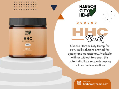 In many regions, HHC derived from legally compliant hemp containing less than 0.3% Delta-9 THC falls under permissive frameworks like the US 2018 Farm Bill. However, local state and international laws vary and frequently update, so always check your local regulations before purchasing HHC bulk items.

Click here for more information: https://harborcityhemp.com/product/hhc-distillate/

Harbor City Hemp

Address: 186 Specialty Pt, Sanford, FL 32771, USA
Phone: +1-619-639-4386

Read Our Blogs:
https://tinyurl.com/25aab6fa
https://is.gd/EmE0N7
https://v.gd/jcaq8Z

More Links:
https://v.gd/0ni99h
https://is.gd/wIwyLw
https://tinyurl.com/28857n5b