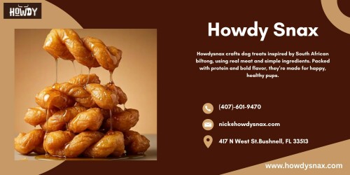 Keep your dog excited for snack time with tasty Droewors treats from HowdySnax. Made with quality ingredients and packed with rich meaty flavor, our Droewors dog snacks are perfect for training rewards, daily treats, or special moments. These chewy bites are crafted to satisfy dogs who love bold taste and satisfying texture. Shop now and treat your furry companion to delicious Droewors snacks they’ll enjoy every day! Visit at: https://www.howdysnax.com/