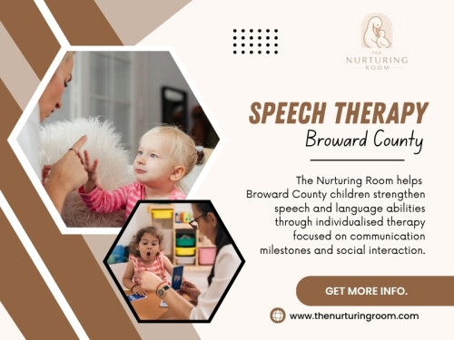 Families want their children to receive care that feels personal and supportive. Choosing Speech Therapy Broward County can help parents access professional services that focus on individual goals.

Click here for more information: https://www.thenurturingroom.com/speech-therapy

The Nurturing Room

Location: Weston, Florida, 33326, USA
Phone: +1-888-707-1320
Find Us On Google Maps: https://maps.app.goo.gl/hX82o7vCQovNiBKh6

Read Our Blogs:
https://thenurturingroom.medium.com/
https://thenurturingroom.jimdofree.com/
https://thenurturingroom.weebly.com/

More Links:
https://heylink.me/thenurturingroom/
https://peatix.com/user/30374975/view
https://triberr.com/thenurturingroom
