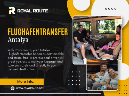 İyi bir flughafentransfer antalya deneyimi yalnızca araç seçmekle başlamaz. Asıl hazırlık, uçuş bilgilerinin doğru verilmesi, yolcu ve bagaj sayısının hesaba katılması, otel adresinin kontrol edilmesi ve buluşma detaylarının önceden öğrenilmesiyle başlar.

Bizi Google Haritalar'da Bulun: https://maps.app.goo.gl/pBArzfXdNAqbaSb77

Royal Route
Adres: Güzelyurt, 206. Sk. No:1, 07112 Aksu/Antalya, Türkiye
Telefon: +90 532 015 4470

Blog Yazılarımızı Okuyun:

https://royalroute.jimdofree.com/
https://royalrouteantalya.weebly.com
https://royalroute.mystrikingly.com/

Diğer Bağlantılar:

https://www.last.fm/user/royalroute
https://www.ted.com/profiles/52039727
https://www.bandlab.com/royalroute