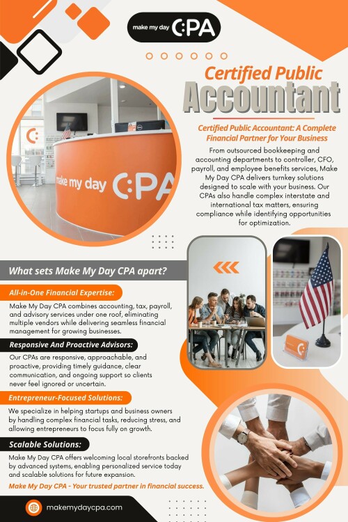 For example, classifying equipment purchases as regular expenses instead of assets can distort profit calculations. Over time, these inconsistencies make it difficult for a certified public accountant to provide accurate tax advice or financial insights.

Make My Day CPA
Address: 1700 Rockville Pike Suite 110, Rockville, MD 20852, United States
Phone : +13018812309

Find Us On Google Map: https://maps.app.goo.gl/Xp4yhV7ybAh9Ui747

Read Our Blog:
https://makemydaycpa.wixsite.com/makemydaycpa/
https://makemydaycpa.weebly.com/
https://site-ld4h1k3is.godaddysites.com/f/cpa

More Links:
https://medium.com/@makemydaycpa
https://www.buzzfeed.com/makemydaycpa
https://heylink.me/makemydaycpa/