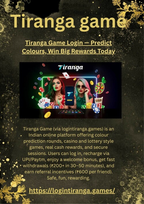 Tiranga Game Login — Predict Colours, Win Big Rewards Today