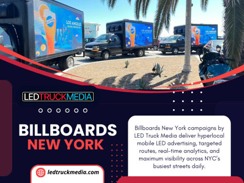 Many Billboards New York are positioned in areas with heavy foot traffic, but that traffic isn’t always paying attention. Pedestrians are often distracted by phones, navigating crowds, or rushing to destinations. Drivers are focused on traffic patterns, navigation apps, and signals — not scanning static ads for brand messages.

LED Truck Media

Phone:+19172243633

Official Site : https://ledtruckmedia.com/us-markets/region/northeast/city/new-york/

Read our blogs:

https://ledtruckmedia.weebly.com/led-truck-media

https://ledtruckmedia.wixsite.com/ledtruckmedia

https://ledtruckmedia.brushd.com/entry/26760/experiential-marketing-agency

More links:

https://campsite.bio/ledtruckmedia

https://gravatar.com/truckmedialed

https://disqus.com/by/truckmedialed/about/