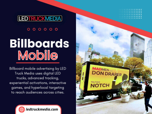 Mobile billboards, on the other hand, eliminate this limitation entirely. A Billboard mobile campaign can be routed through high-traffic business districts, residential neighborhoods, event venues, or shopping areas — bringing your message directly to the people you want to reach.

LED Truck Media

Phone:+19172243633

Read our blogs:

https://ledtruckmedia.wixsite.com/ledtruckmedia

https://ledtruckmedia.systeme.io/

https://truckmedialed.wordpress.com/

More links:

https://beacons.ai/ledtruckmedia

https://dzone.com/users/5452071/ledtruckmedia.html

https://truckmedialed.livejournal.com/profile/
