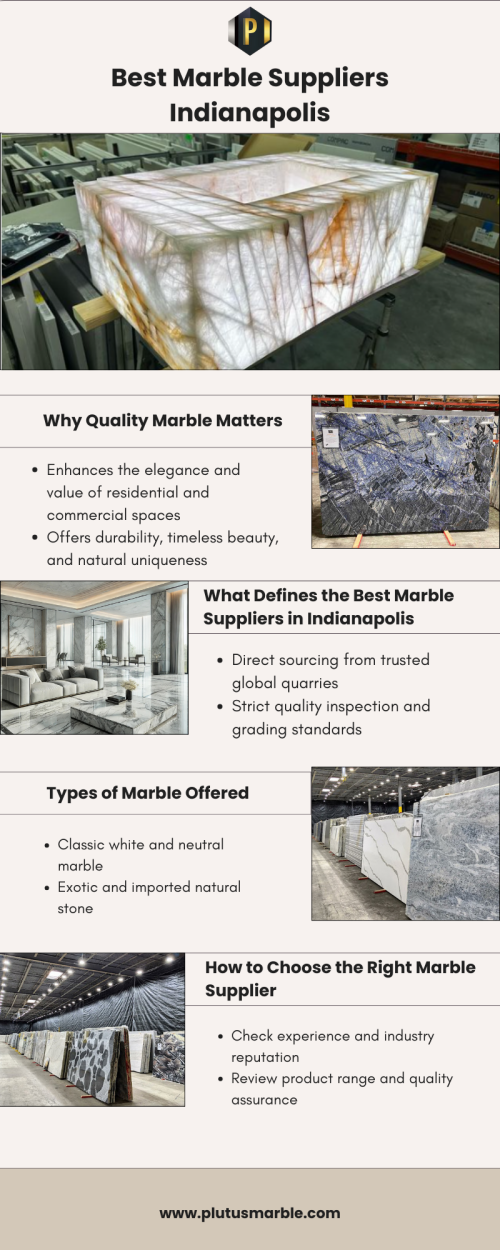Selecting marble goes beyond visual appeal—it requires a focus on durability, strength, and long-term value. Best Marble Suppliers Indianapolis are known for providing materials that balance elegant design with reliable structural performance. Plutus Marble combines industry expertise with responsible sourcing to offer marble suitable for residential, office, and commercial environments. Each stone is carefully evaluated for its origin, surface finish, and overall durability to meet diverse project requirements. Customers receive professional guidance that helps simplify the selection process, ensuring the most suitable marble choice for every application while maintaining consistent quality, authenticity, and lasting aesthetic appeal.

For more information visit us at: https://plutusmarble.com/