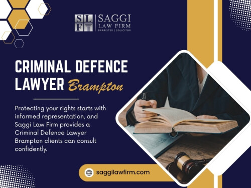 A Criminal Defence Lawyer Brampton needs to consider the actual circumstances before deciding how the matter should move forward.

Contact :   Saggi Law Firm
Address:  2250 Bovaird Dr E Suite401, Brampton, ON L6R 0W3, Canada
Phone: 647-983-6720

Find Us On Google Map: https://g.page/saggi-law-firm

Official Website: https://saggilawfirm.com/brampton-criminal-lawyer

Read Our Blog: 
https://mandeepsaggisocial.wixsite.com/saggilawfirm/post/criminal-lawyer-brampton
https://bramptoncriminallawyers.weebly.com/brampton-lawyer/criminal-defence-lawyer-brampton
https://criminallawfirmstoronto.medium.com/criminal-lawyer-brampton-ontario-5646db521e19

More Links:
https://linktr.ee/saggilawfirm
https://about.me/Mandeepsaggi
https://gravatar.com/criminallawfirmstoronto