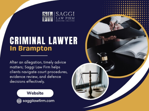 A Criminal Lawyer In Brampton can explain the bail process, discuss the conditions being proposed or imposed, and represent the accused where a hearing is required.

Contact :   Saggi Law Firm
Address:  2250 Bovaird Dr E Suite401, Brampton, ON L6R 0W3, Canada
Phone: 647-983-6720

Find Us On Google Map: https://g.page/saggi-law-firm

Official Website: https://saggilawfirm.com/brampton-criminal-lawyer

Read Our Blog: 
https://criminallawfirmstoronto.medium.com/criminal-lawyer-brampton-ontario-5646db521e19
https://saggilaw.mystrikingly.com/blog/criminal-lawyer-near-brampton
https://6aa8dc261d379.site123.me/blog/law-firm-office-near-brampton


More Links:
https://linktr.ee/saggilawfirm
https://issuu.com/saggilawfirm
https://www.apsense.com/user/saggilawfirm