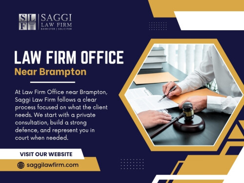 Choosing a Law Firm Office Near Brampton can also make communication and preparation easier for people dealing with a matter in the area.

Contact :   Saggi Law Firm
Address:  2250 Bovaird Dr E Suite401, Brampton, ON L6R 0W3, Canada
Phone: 647-983-6720

Find Us On Google Map: https://g.page/saggi-law-firm

Official Website: https://saggilawfirm.com/criminal-lawyer-near-me

Read Our Blog: 
https://criminallawfirmstoronto.blogspot.com/2026/09/best-criminal-lawyer-in-brampton.html
https://saggilawfirmcriminallawyer.tumblr.com/post/827797882449051648/top-criminal-lawyer-brampton
https://mandeepsaggisocial.wixsite.com/saggilawfirm/post/criminal-lawyer-brampton

More Links:
https://www.blurb.com/user/saggilawfirm
https://tawk.to/saggilawfirm
https://www.blogger.com/profile/04922349596206022883