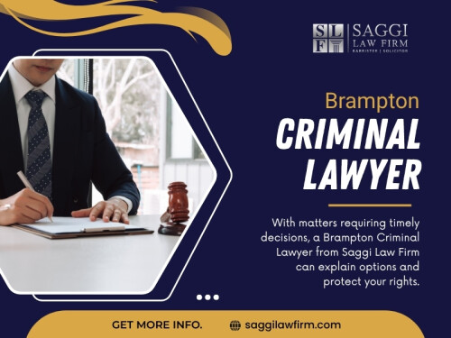 A Brampton Criminal Lawyer should treat the situation professionally and without unnecessary judgment.

Contact :   Saggi Law Firm
Address:  2250 Bovaird Dr E Suite401, Brampton, ON L6R 0W3, Canada
Phone: 647-983-6720

Find Us On Google Map: https://g.page/saggi-law-firm

Official Website: https://saggilawfirm.com/brampton-criminal-lawyer

Read Our Blog: 
https://bramptoncriminallawyers.weebly.com/brampton-lawyer/criminal-defence-lawyer-brampton
https://criminallawfirmstoronto.medium.com/criminal-lawyer-brampton-ontario-5646db521e19
https://saggilaw.mystrikingly.com/blog/criminal-lawyer-near-brampton

More Links:
https://znap.link/saggilawfirm
https://disqus.com/by/saggilawfirm/about/
https://medium.com/@criminallawfirmstoronto