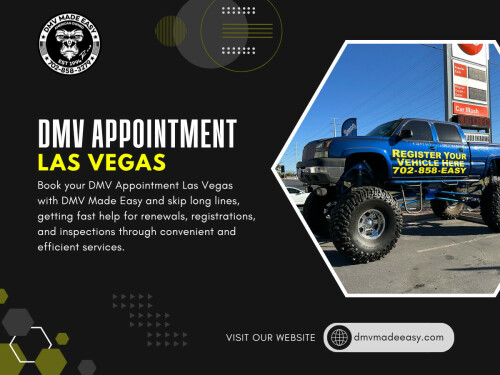 Peak hours aren’t always obvious.
Most assume afternoons are busy, but in reality:
• Late mornings often get crowded
• Lunch hours create slowdowns
• Mondays and Fridays tend to be heavier
Understanding these patterns helps you avoid unnecessary waiting during your dmv appointment las vegas.

Contact : DMV Made Easy

Address: 8615 W Flamingo Rd, Las Vegas, NV 89147, United States

Phone Number: +17022413662

Find Us On Google Map : https://goo.gl/maps/BJNY18FeVELkd5ye8

Read Our Blog:
https://dmvmadeeasyvegas.blogspot.com/2026/05/car-registration-nevada.html
https://penzu.com/p/9758a1fb4d7fa01c
https://dmvmadeeasyvegas.yooco.org/nevada_dmv_services


More Links:
https://c8ke.me/dmvmadeeasy
https://disqus.com/by/dmvmadeeasy/about/
https://www.magcloud.com/user/dmvmadeeasy