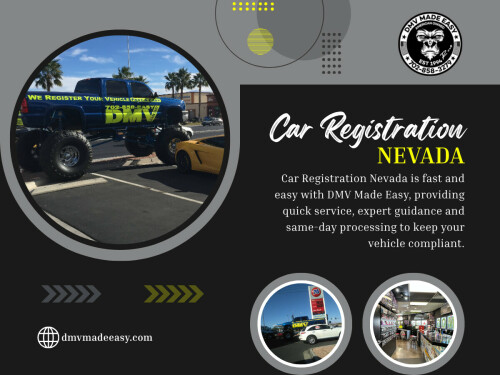 Renewing car registration nevada isn’t difficult — but it is detail-sensitive. Most problems don’t come from the process itself, but from small misunderstandings along the way.

Click Here for More Information : https://dmvmadeeasy.com/dmv-services-las-vegas/

Find Us On Google Map : https://goo.gl/maps/BJNY18FeVELkd5ye8

Contact : DMV Made Easy

Address: 8615 W Flamingo Rd, Las Vegas, NV 89147, United States

Phone Number: +17022413662

Read Our Blog:
https://dmvmadeeasyvegas.blogspot.com/2026/05/car-registration-nevada.html
https://penzu.com/p/9758a1fb4d7fa01c
https://dmvmadeeasyvegas.yooco.org/nevada_dmv_services

More Links:
https://allmyfaves.com/dmvmadeeasy
https://soundcloud.com/dmvmadeeasy
https://www.magcloud.com/user/dmvmadeeasy