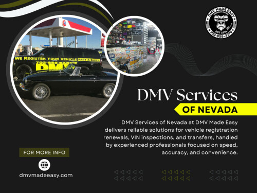 Understanding that doesn’t fix everything instantly. But it does explain why it keeps happening… and why more people are starting to handle dmv services of nevada a little differently now.

Find Us On Google Map : https://goo.gl/maps/BJNY18FeVELkd5ye8

Contact : DMV Made Easy

Address: 8615 W Flamingo Rd, Las Vegas, NV 89147, United States

Phone Number: +17022413662

Read Our Blog:

https://dmvmadeeasyvegas.blogspot.com/2026/05/car-registration-nevada.html

https://penzu.com/p/9758a1fb4d7fa01c

https://dmvmadeeasyvegas.yooco.org/nevada_dmv_services

More Links:

https://allmyfaves.com/dmvmadeeasy

https://disqus.com/by/dmvmadeeasy/about/

https://www.magcloud.com/user/dmvmadeeasy