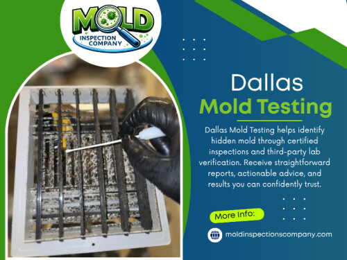 Most people don’t realize that mold removal without fixing the moisture source is pointless. It will come back. That’s why Dallas Mold Testing isn’t just about detection it’s about understanding the root cause.

Mold Inspections Company Dallas

Address: 4600 Greenville Ave #181a, Dallas, TX 75206, United States
Phone Number: +19402900701
Find Us On Google Map: https://maps.app.goo.gl/WvkdK1aZXoQ96oPm7

Read Our Blogs:
https://tinyurl.com/28dz5h9d
https://is.gd/UYkb3N
https://v.gd/9U57Y3

More Links:
https://v.gd/NnHH4G
https://is.gd/lGCxaA
https://tinyurl.com/23kps4s7