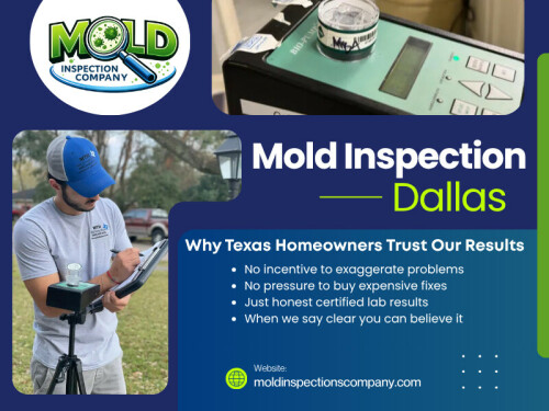Now, certifications alone don’t guarantee quality. But the absence of them is usually a red flag. A qualified provider offering Mold Inspection Dallas services should have at least one of these and be willing to explain their process clearly.

Mold Inspections Company Dallas

Address: 4600 Greenville Ave #181a, Dallas, TX 75206, United States
Phone Number: +19402900701
Find Us On Google Map: https://maps.app.goo.gl/WvkdK1aZXoQ96oPm7

Read Our Blogs:
https://tinyurl.com/2ypytuo5
https://is.gd/6iSbJ2
https://v.gd/TsS1d7

More Links:
https://v.gd/5aQXBz
https://tinyurl.com/2ddkdveb
https://is.gd/0Cshqp