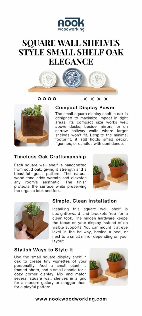 Square Wall Shelves Style Small Shelf Oak Elegance