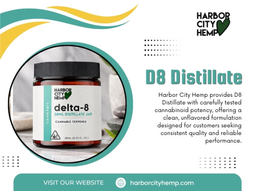 When checking a D8 distillate listing, look for identifying information that connects the report with the product. Depending on the company, this might include a batch number, sample number, production date, or another traceable identifier.

Official Website - https://harborcityhemp.com/product/delta-8-distillate/

Contact Us -
Address: 186 Specialty Pt, Sanford, FL 32771, USA
Phone: +1-619-639-4386

Read Our Blogs -
https://harborcityhemp.wixsite.com/harborcityhemp/post/uni-pro-vape
https://harborcityhemp.medium.com/delta-8-thc-distillate-4373ff390b6d
https://harborcityhemp.mystrikingly.com/blog/hhc-liquid

More Links -
https://medium.com/@harborcityhemp/about
https://www.goodreads.com/harborcityhemp
https://www.ted.com/profiles/50597898