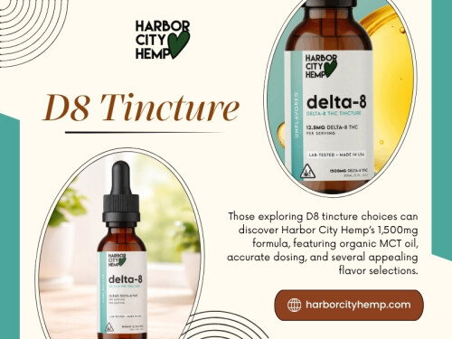 Cannabinoid extracts are commonly blended with another oil to create a liquid that can be measured with a dropper. MCT oil is one example. When comparing a D8 tincture, checking the carrier oil can help explain why two products with similar cannabinoid amounts may have different formulations.

Official Website - https://harborcityhemp.com/product/delta-8-tincture-1500mg/

Contact Us -
Address: 186 Specialty Pt, Sanford, FL 32771, USA
Phone: +1-619-639-4386

Read Our blogs -
https://sites.google.com/view/harborcityhemp/delta-8-tincture
https://app.smore.com/n/gb6vu-1500mg-thc-tincture
https://harborcityhemp.blogspot.com/2026/09/yocanuni-pro.html

More Links -
https://myanimelist.net/profile/harborcityhemp
https://opencollective.com/harbor-city-hemp
https://c8ke.me/harborcity_hemp