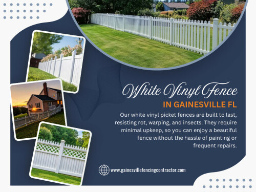 White Vinyl Fence in Gainesville FL