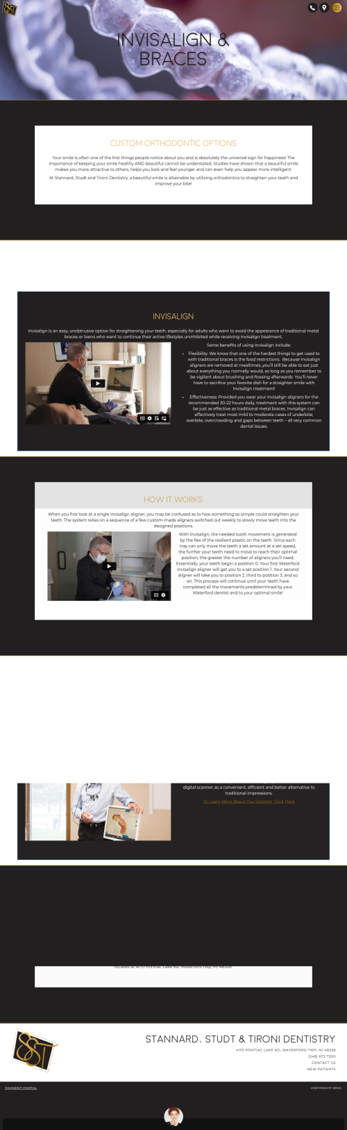 At our Clarkston, MI dental practice, we understand that a straight, healthy smile can boost your confidence and improve your oral health. That’s why we offer Invisalign treatments – a modern, discreet alternative to traditional braces.

Learn More- https://www.stannardstudttironidentistry.com/invisalign-braces