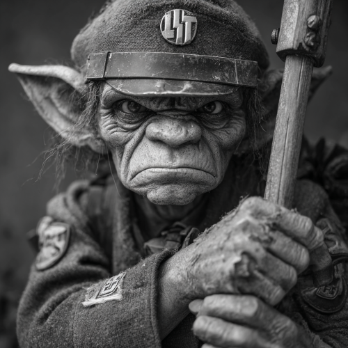 u3963761815 A dd goblin wearing a ww2 German uniform. Holding f0ca124e 206d 426a 87ab 5aa3cf38d2b3 2