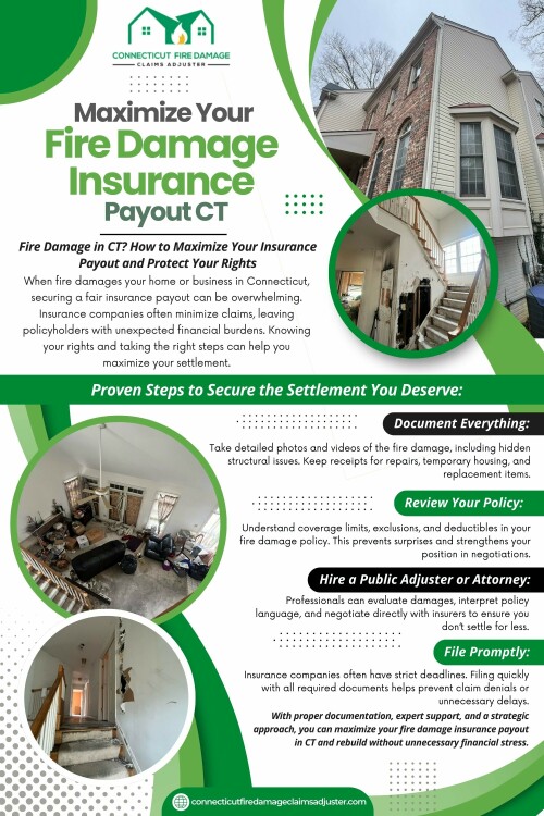 Even better, with the assistance of a no upfront fees fire claims adjuster CT, you get professional representation without cost risk—guaranteeing you really maximize your fire damage payout Stamford.

Connecticut Fire Damage Claims Adjuster

Address: 28 Sunset Dr, Old Lyme, CT 06371

Read Our Blogs:
https://tinyurl.com/2c35j27n
https://is.gd/ucBoiw
https://v.gd/z7OgVp

More Links:
https://v.gd/pk27E0
https://tinyurl.com/2cmux2s9
https://is.gd/FPEgHi