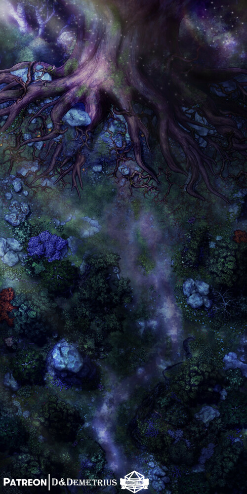 ancient oak tree night wm