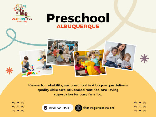 Ask how often you’ll get updates and what kind; daily reports, photos, weekly notes, or face-to-face check-ins. The Best Preschool In Albuquerque experience includes strong parent communication.

Learning Tree Academy

Address: 3615 Candelaria Rd NE, Albuquerque, NM 87110, United States

Phone Number: +15058881668

 

Find Us On Google Map: https://goo.gl/maps/sXHaNYEYyPwfkx4KA

Read Our Blogs:

https://albuquerquepreschool.blogspot.com/2026/01/best-preschool-albuquerque.html

https://albuquerquepreschool.wordpress.com/2026/01/16/preschool-albuquerque-nm/

https://albuquerquepre-school.weebly.com/learning-tree-academy/daycare-albuquerque1182166

More Links:

https://www.magcloud.com/user/albuquerquepreschool

https://www.flickr.com/people/albuquerque_preschool/

https://beacons.ai/albuquerquepreschool