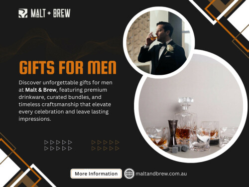 If you’re looking for gifts for him that feel premium, practical, and genuinely memorable (especially for anniversary gifts for men and birthdays), explore the curated barware collections at Malt & Brew. Their gifting range is designed specifically for modern whisky lovers so you can choose something that fits his style and feels like it was made for him.

 

 Malt & Brew

Address: 1/22 Westpool Drive, Hallam, Victoria 3803, Australia

Phone: +61 423 032 090

 

For more Information : https://maltandbrew.com.au/pages/gifts-for-him/

 

Google Map: https://goo.gl/maps/6E6GLMhRsbiSQV577

 

Read Our Blogs:

https://maltandbrew.weebly.com/blog/barware

https://maltandbrew-04.webselfsite.net/blog/2026/01/15/cocktail-glasses

https://67824ace99913.site123.me/blog/cocktail-shaker-set

 

More Links:

https://myslink.app/maltandbrewaus

https://about.me/maltbrew

https://disqus.com/by/maltandbrew/about/